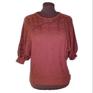 Barry and Me sweater vintage knit bat wing sleeves brown size medium.